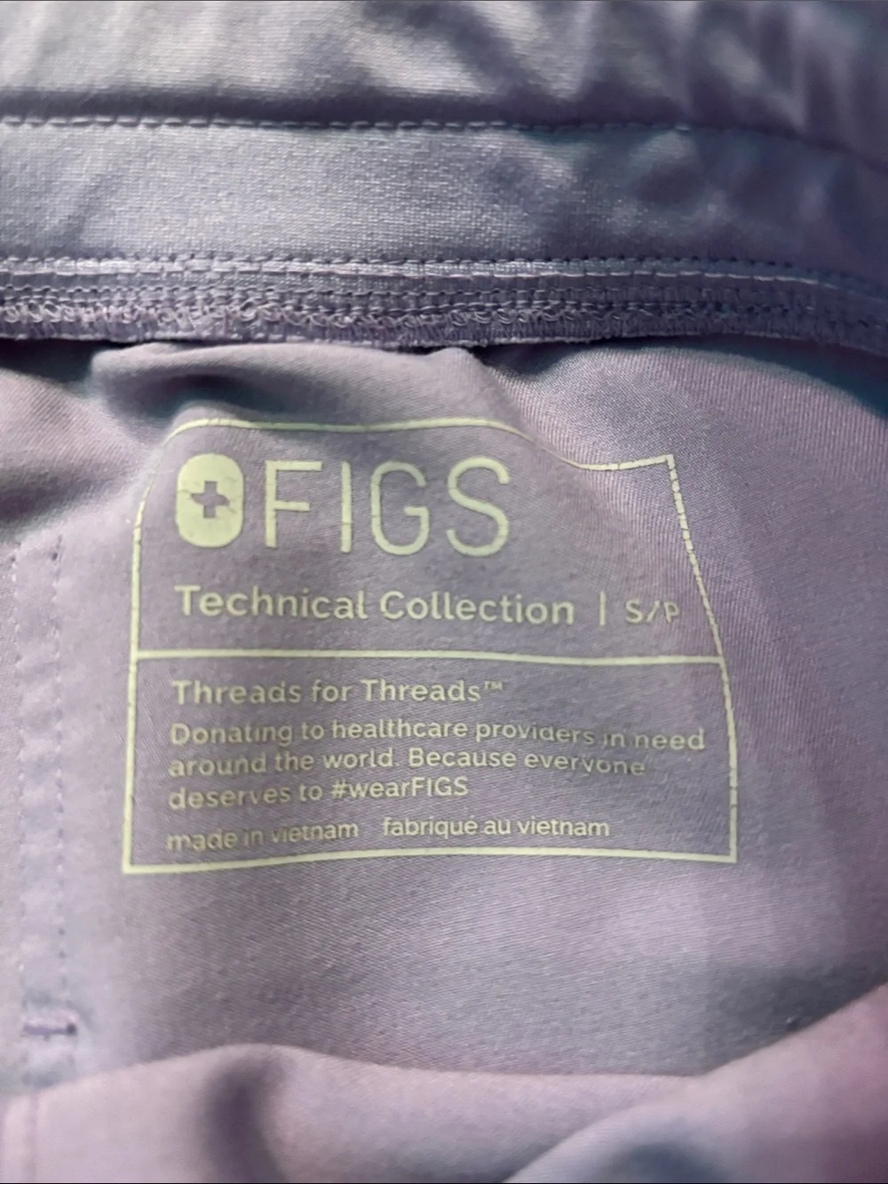 FIGS Womens Lavender Dew Zamora High-Rise Jogger Scrub Pant size Small Petite